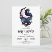 Celestial Starry Stars Baby shower Kaart (Staand voorkant)