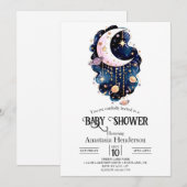 Celestial Starry Stars Baby shower Kaart (Voorkant / Achterkant)