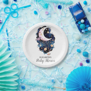 Celestial Starry Stars Baby shower Papieren Bordje
