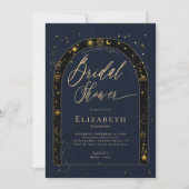 Celestial Starry Zodiac Stars Moon Bridal Shower Kaart (Voorkant)