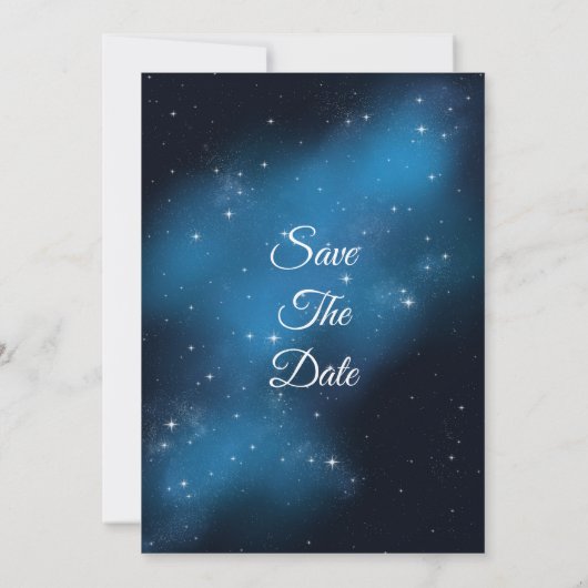 Celestial StarryNight Save the Date Wedding Invite (Achterkant)