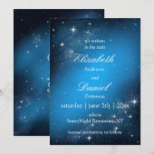 Celestial StarryNight Save the Date Wedding Invite (Voorkant / Achterkant)
