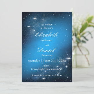 Celestial StarryNight Save the Date Wedding Invite
