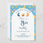 Celestial Stars and Moon Kids Verjaardagsfeest Kaart (Voorkant)