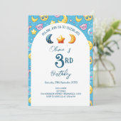 Celestial Stars and Moon Kids Verjaardagsfeest Kaart (Staand voorkant)