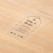 Celestial Stars Black Moon Bridal Shower Acryl Uitnodigingen (Laagn)