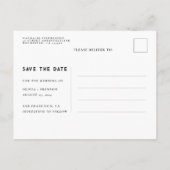 Celestial Stars Black Wedding Bewaar de datum Foto Aankondigingskaart (Achterkant)