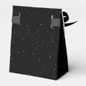 Celestial Stars Crescent Moon Zwart Goud Bruiloft Bedankdoosjes (Achterkant)