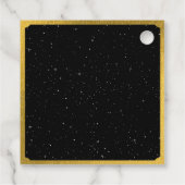 Celestial Stars Crescent Moon Zwart Goud Bruiloft Bedankjes Labels (Achterkant)