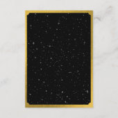 Celestial Stars Crescent Moon Zwart Goud Bruiloft Informatiekaartje (Achterkant)