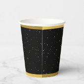 Celestial Stars Crescent Moon Zwart Goud Bruiloft Papieren Bekers (Rechts)