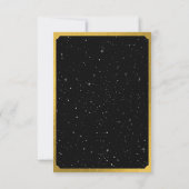 Celestial Stars Crescent Moon Zwart Goud Bruiloft RSVP Kaartje (Achterkant)