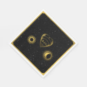 Celestial Stars Crescent Moon Zwart Goud Bruiloft Servet (Hoek)
