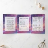 *~* Celestial Stars Foto Logo QR Trifold Brochure Drieluik Kaart (Binnen)