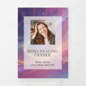 *~* Celestial Stars Foto Logo QR Trifold Brochure Drieluik Kaart (Cover)