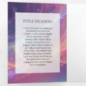 *~* Celestial Stars Foto Logo QR Trifold Brochure Drieluik Kaart (Binnenzijde eerst)