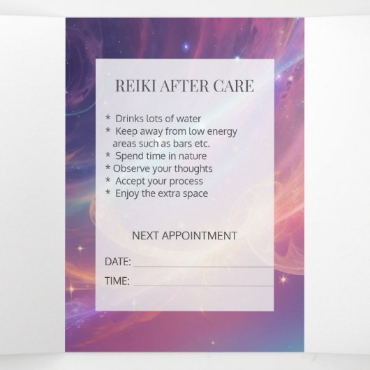 *~* Celestial Stars Foto Logo QR Trifold Brochure Drieluik Kaart (Binnenkant midden)