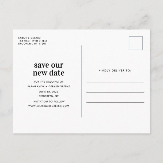 Celestial Stars Foto Verander datum Aankondigingskaart (Achterkant)