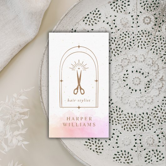 Celestial Stars Hair Stylist Salon | Roze goud Visitekaartje