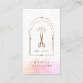 Celestial Stars Hair Stylist Salon | Roze goud Visitekaartje (Voorkant)