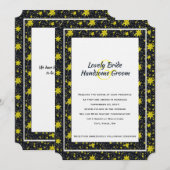 Celestial Stars Lovers Wedding Invitation Kaart (Voorkant / Achterkant)