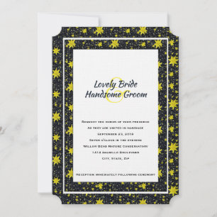Celestial Stars Lovers Wedding Invitation Kaart