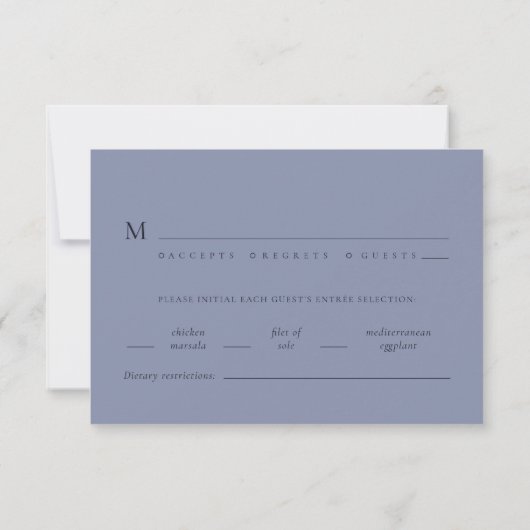 Celestial Stars Midnight Blue Meal Wedding RSVP (Achterkant)