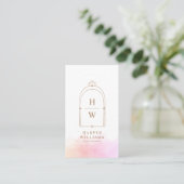 Celestial Stars Monogram Arch | Blush Pink Gold Visitekaartje (Staand voorkant)