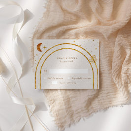  Celestial Stars Moon RSVP Response Kaart