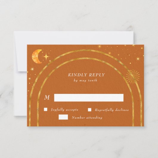 Celestial Stars Moon RSVP Response Kaart (Voorkant)