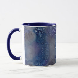 Celestial Stars Naam Monogram Blauwe Waterverf Mok