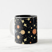 Celestial Stars & Planets Mug Tweekleurige Koffiemok (Voorkant links)