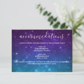 Celestial Stars Script Wedding Accommodations Informatiekaartje (Staand voorkant)