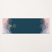 Celestial Stars Space Monogram Initiaal | Roze Bla Yogamat (Achterkant (horizontaal))