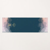 Celestial Stars Space Monogram Initiaal | Roze Bla Yogamat (Voorkant (horizontaal))