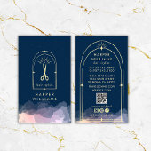 Celestial Stars Tarot Hair Stylist Salon QR Code Visitekaartje