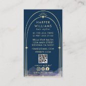 Celestial Stars Tarot Hair Stylist Salon QR Code Visitekaartje (Achterkant)