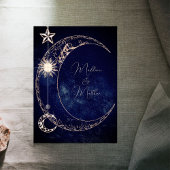 Celestial Sterren Maan Galaxy Elegant Bruiloft Kaart
