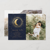 Celestial sterren twee foto bruiloft dank u kaart (Voorkant / Achterkant)