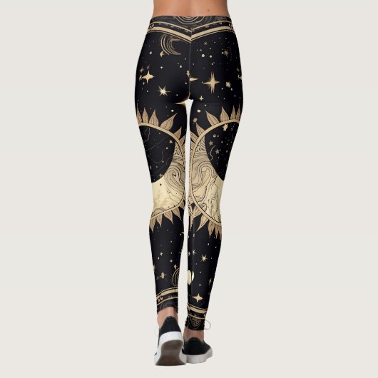 Celestial Sterren Zon Maan Leggings (Achterkant)