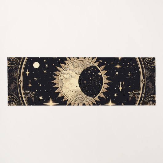 Celestial Sterren Zon Maan Yogamat (Achterkant (horizontaal))