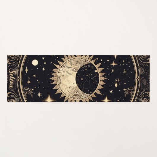 Celestial Sterren Zon Maan Yogamat (Voorkant (horizontaal))