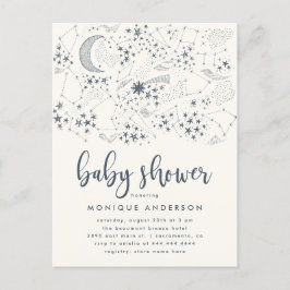 Celestial Sterrennacht Constellation Baby shower Uitnodiging Briefkaart