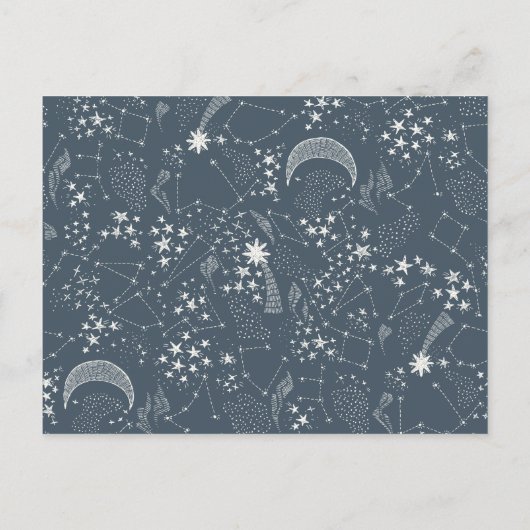 Celestial Sterrennacht Constellation Baby shower Uitnodiging Briefkaart (Achterkant)