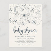 Celestial Sterrennacht Constellation Baby shower Uitnodiging Briefkaart (Voorkant)