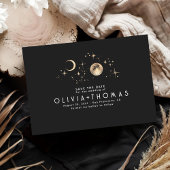 Celestial Sterrennacht Moon Black Save the Date