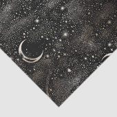 Celestial Sterrennacht Moon en Stars Black Tissuepapier (Detail)