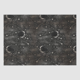 Celestial Sterrennacht Moon en Stars Black Tissuepapier