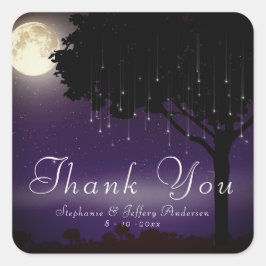 Celestial Sterrennacht String Lights Hartelijk dan Vierkante Sticker