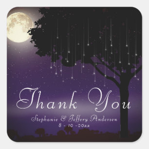 Celestial Sterrennacht String Lights Hartelijk dan Vierkante Sticker